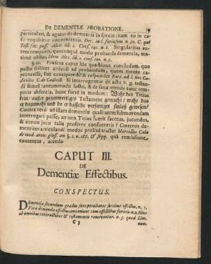 Caput III. De Dementiae Effectibus.