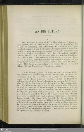 An die Eltern