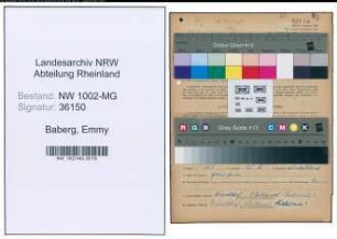 Entnazifizierung Emmy Baberg , geb. 19.12.1900 ()