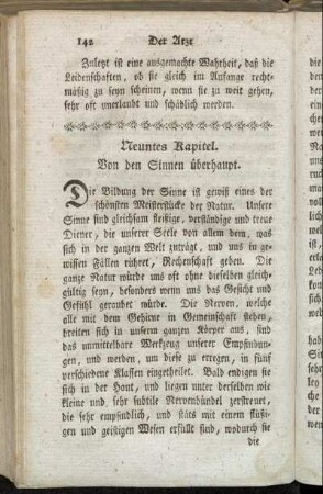 Neuntes Kapitel. Von den Sinnen überhaupt.