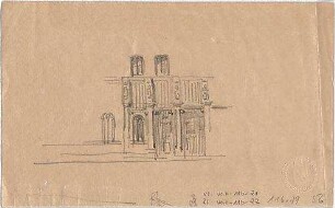 Voit, August von; unbestimmte Zeichnungen - Fassade (Teilansicht)