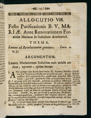 153-158, Allocutio VIII.