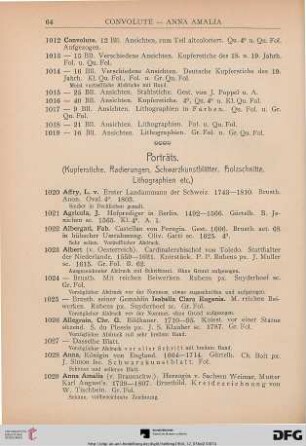Porträts (Kupferstiche, Radierungen, Holzschnitte, Lithographien etc.) (Nr.1020-1528)