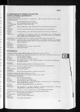 Fachbereich Orientalistik / Asien-Afrika-Institut