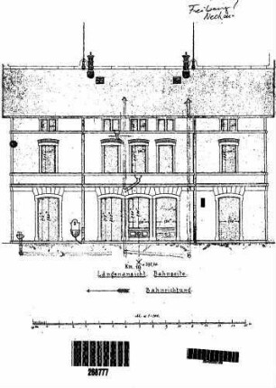 Freiberg (Neckar): Empfangsgebäude Längsansicht Bahnseite