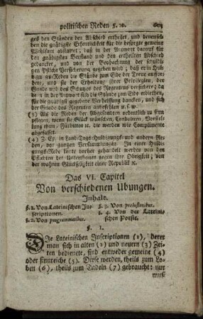 Das VI. Capitel. Von verschiedenen Ubungen.