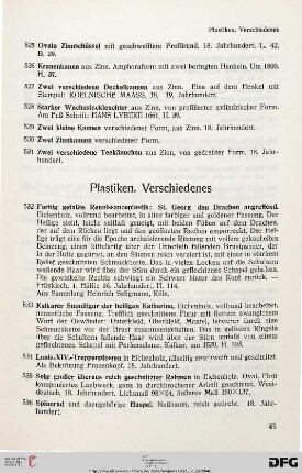 Plastiken – Verschiedenes (Nr. 532-552)