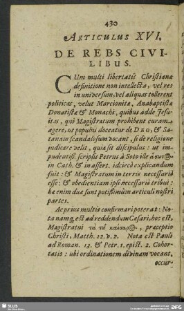 Articulus XVI. De Rebs Civilibus