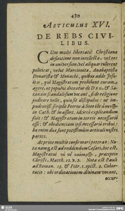 Articulus XVI. De Rebs Civilibus