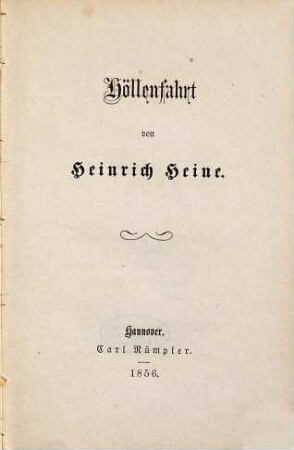 Höllenfahrt von Heinrich Heine