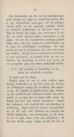 § 7. De voordragt in betrekking tot het belang der inlandsche bevolking