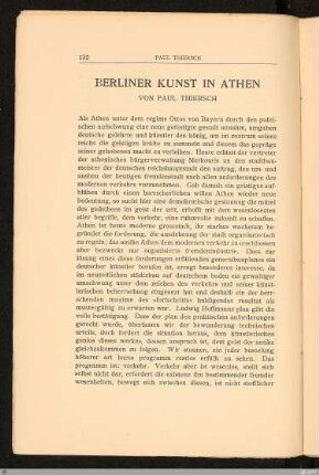 Berliner Kunst in Athen / Paul Thiersch