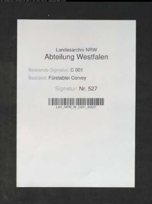 Übersicht über das Stift Corvey