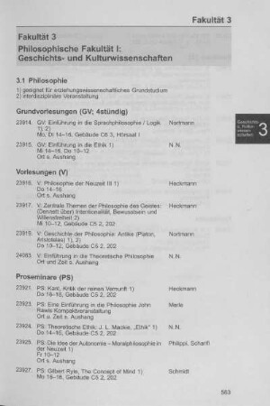 Philosophische Fakultät I: Geschichts- und Kulturwissenschaften