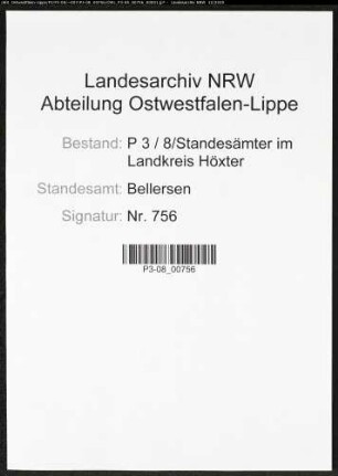 Sterberegister Standesamt Bellersen