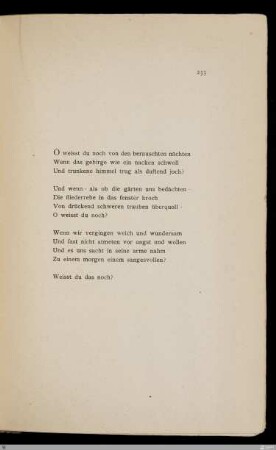 O weisst du noch von den berauschten nächten
