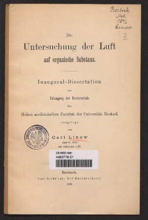 Die Untersuchung der Luft auf organische Substanz