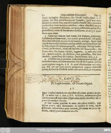 Caput III. De Lapsu hominis; & Peccato Originis.