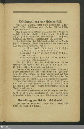 Schulverwaltung und Schulaufsicht