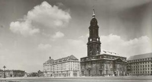 Kreuzkirche : Dresden, Altmarkt. Ansicht von Südwesten mit Kreuzkirche und Wohn- und Geschäftshäusern