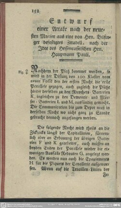 Entwurf einer Attake nach der neuesten Manier aus eine von Hrn. Bilfinger befestigtes Zitadell, nach der Idee des Hessencasselschen Hrn. Haupmann Pauli