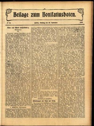 Zweite Ausgabe vom Sonntag, den 30. September 1906.