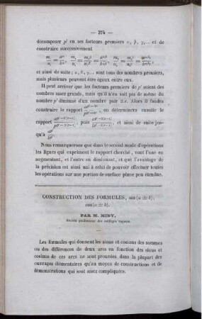Construction des formules.
