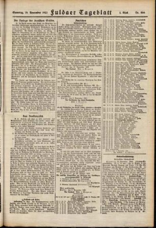 Zweite Ausgabe vom Samstag, den 19. November 1921.
