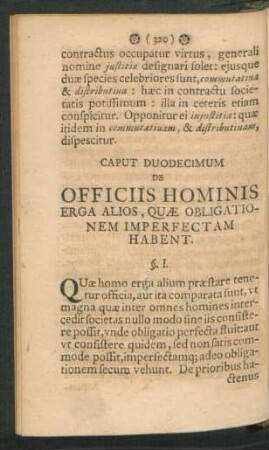 Caput Duodecimum. De Officiis Hominis Erga Alios, Quae Obligationem Imperfectam Habent.