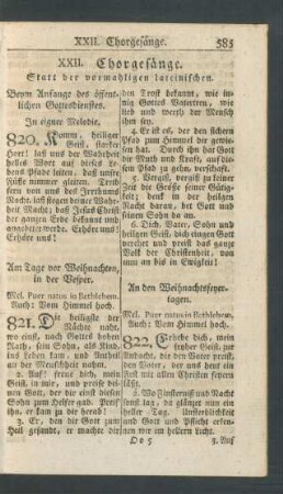 XXII. Chorgesänge.