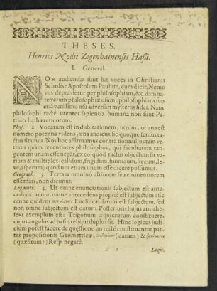 Henrici Nollii Zigenhainensis Haßi.