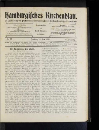 Die Auferstehung Jesu Christi. Von Senior D. Behrmann.