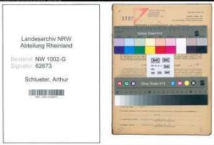 Entnazifizierung Arthur Schlueter, geb. 06.05.1909 (Schreiner)