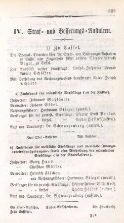 IV. Straf- und Besserungs-Anstalten.