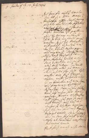 Andreas Felix von Oefele (1706-1780) Nachlass: 2 Briefe und 7 Schriftstücke von Franz Seedorf an Johann Adam Schroff - BSB Oefeleana 230.I. Seedorf, Franz