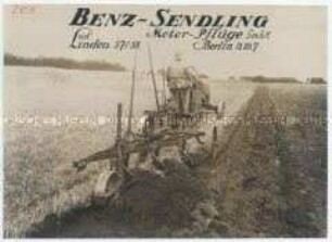 Foto von einem Motorpflug der Firma Benz-Sendling