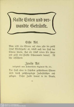 Kalte Enten und verwandte Getränke