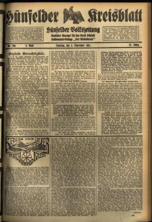 Zweite Ausgabe vom Samstag, den 05. September 1931.