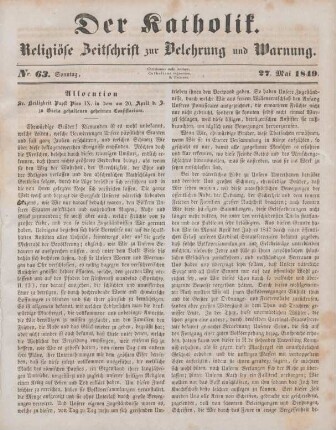 249-251 Allocution Sr. Heiligkeit Papst Pius IX. in dem am 20. April d. J. zu Gaeta gehaltenen geheimen Consistorium