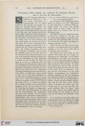 Verwendung edeler Metalle zum Schmuck der römischen Kirchen vom V. bis zum IX. Jahrhundert, [1]