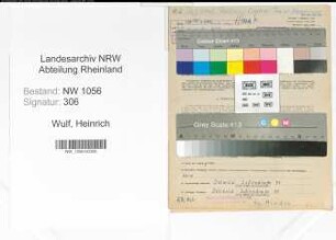 Entnazifizierung Heinrich Wulf , geb. 20.09.1899 (Beamter)