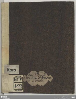 Il martirio d'amore di Santa Dorotea - MT.2553,misc.1 : [Libretto]