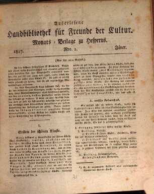 Hesperus : encyclopädische Zeitschrift für gebildete Leser. 1817