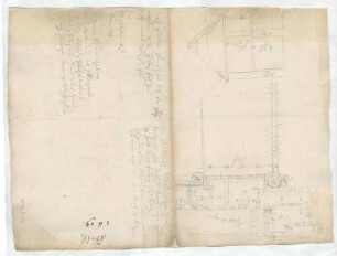 Bleistiftskizzen vom Grundriss, 1619 (Folio Doppelblatt)