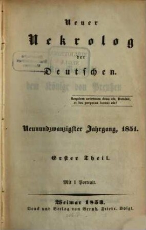 Neuer Nekrolog der Deutschen. 29, 29. 1851 (1853)