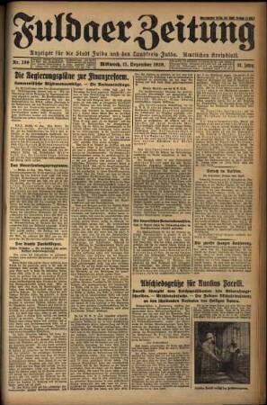 Ausgabe vom Mittwoch, den 11. Dezember 1929.
