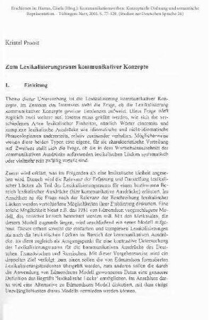 Zum Lexikalisierungsraum kommunikativer Konzepte