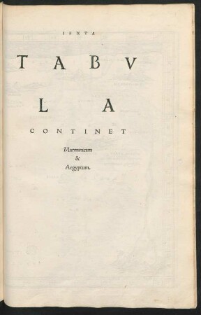 Sexta Tabula Continet Marmaricam & Aegyptum.
