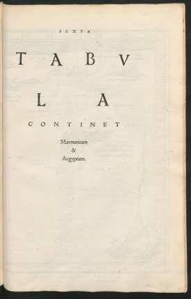Sexta Tabula Continet Marmaricam & Aegyptum.