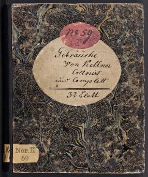 Vorderdeckel, mit handschriftlichem Einbandtitel
